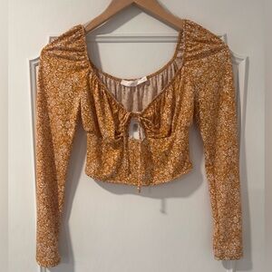 NWT Lush Brand Dry Goods Long Sleeve Floral Crop Top - XS